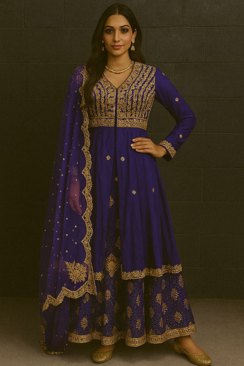 Purple Jacket Lehenga Set