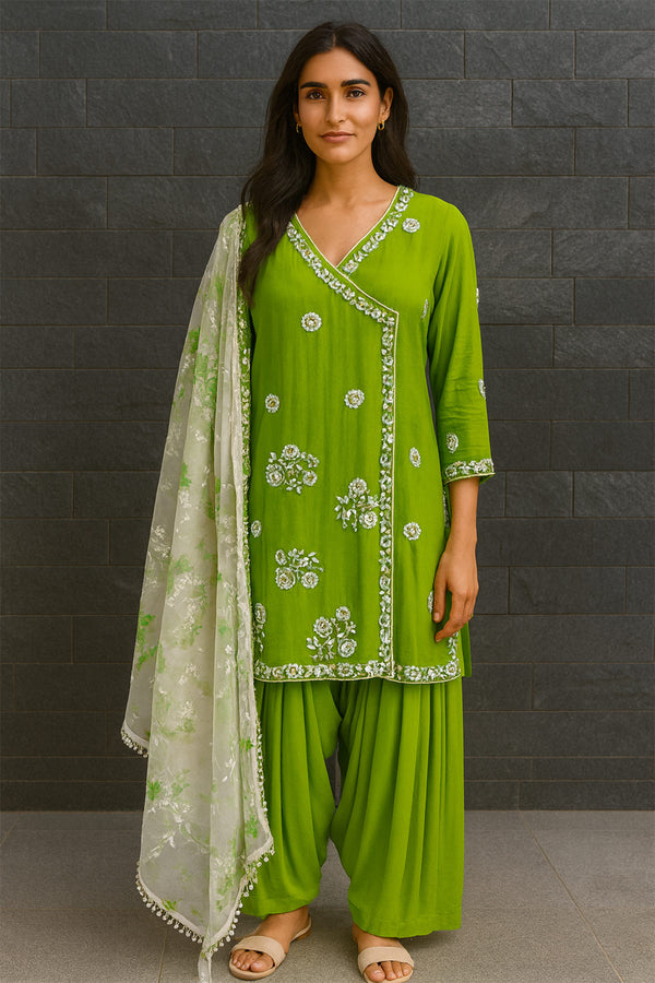 Lime Green Salwar Suit Set