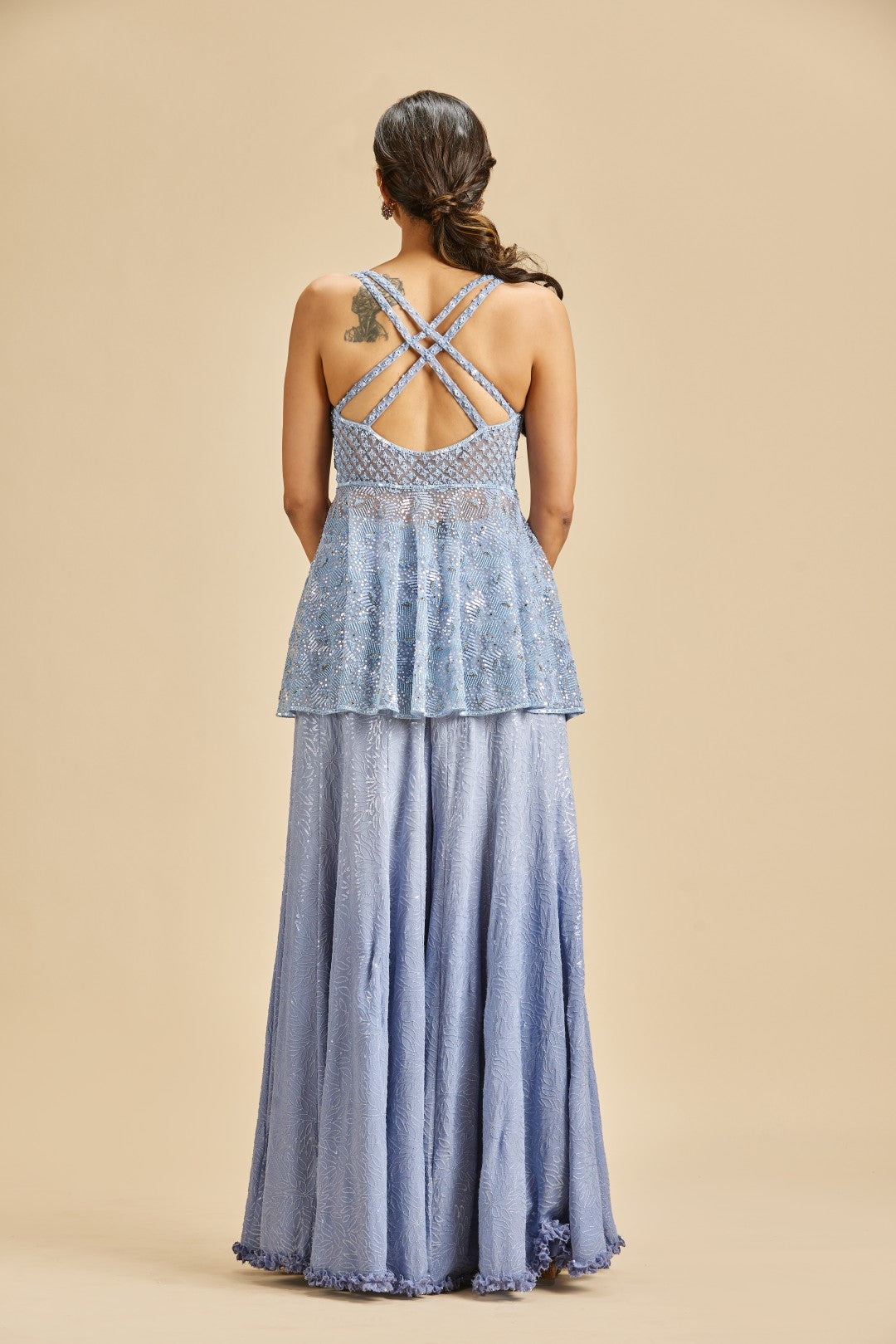 INK BLUE OMBRE SHARARA SET