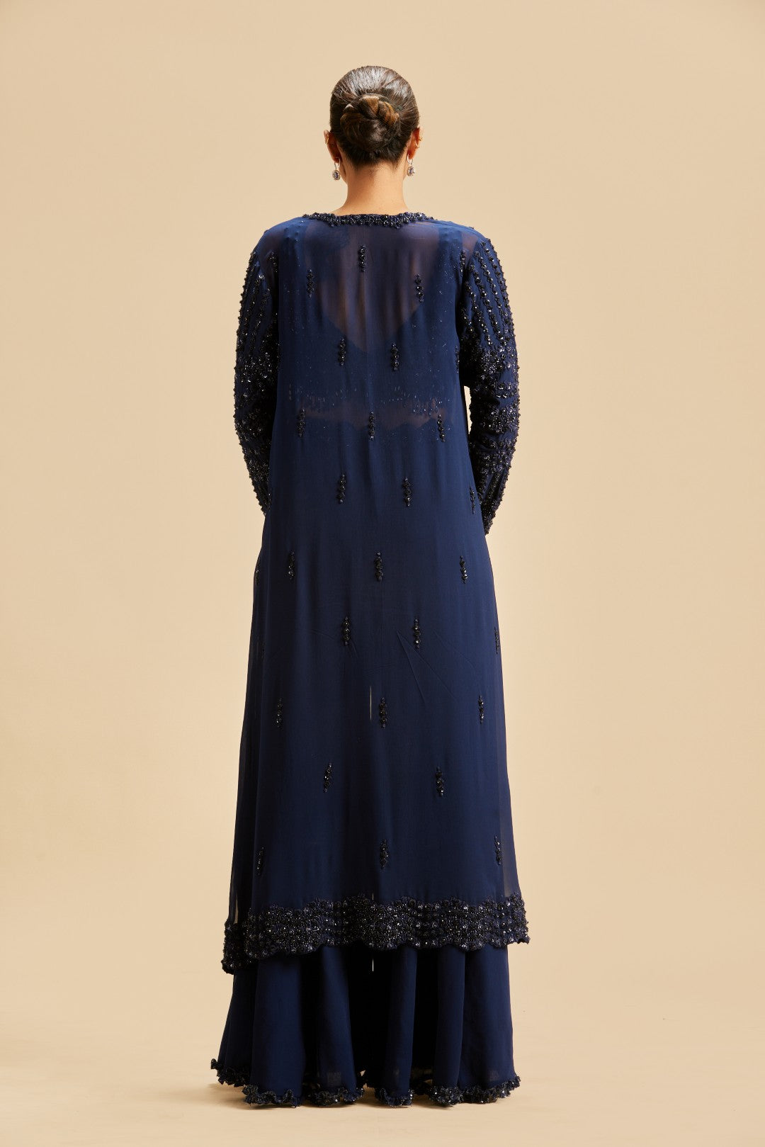 NAVY BLUE SHARARA WITH JACKET
