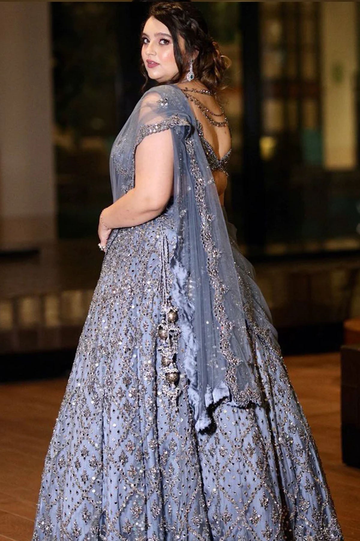 Apoorva Rampal In Charcoal Grey Tulle Lehenga