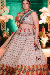 Apoorva Rampal in Ivory Georgette Lehenga Choli Set