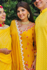 Ashi Khanna in Mustard Georgette Garara Set With Georgette Dupatta