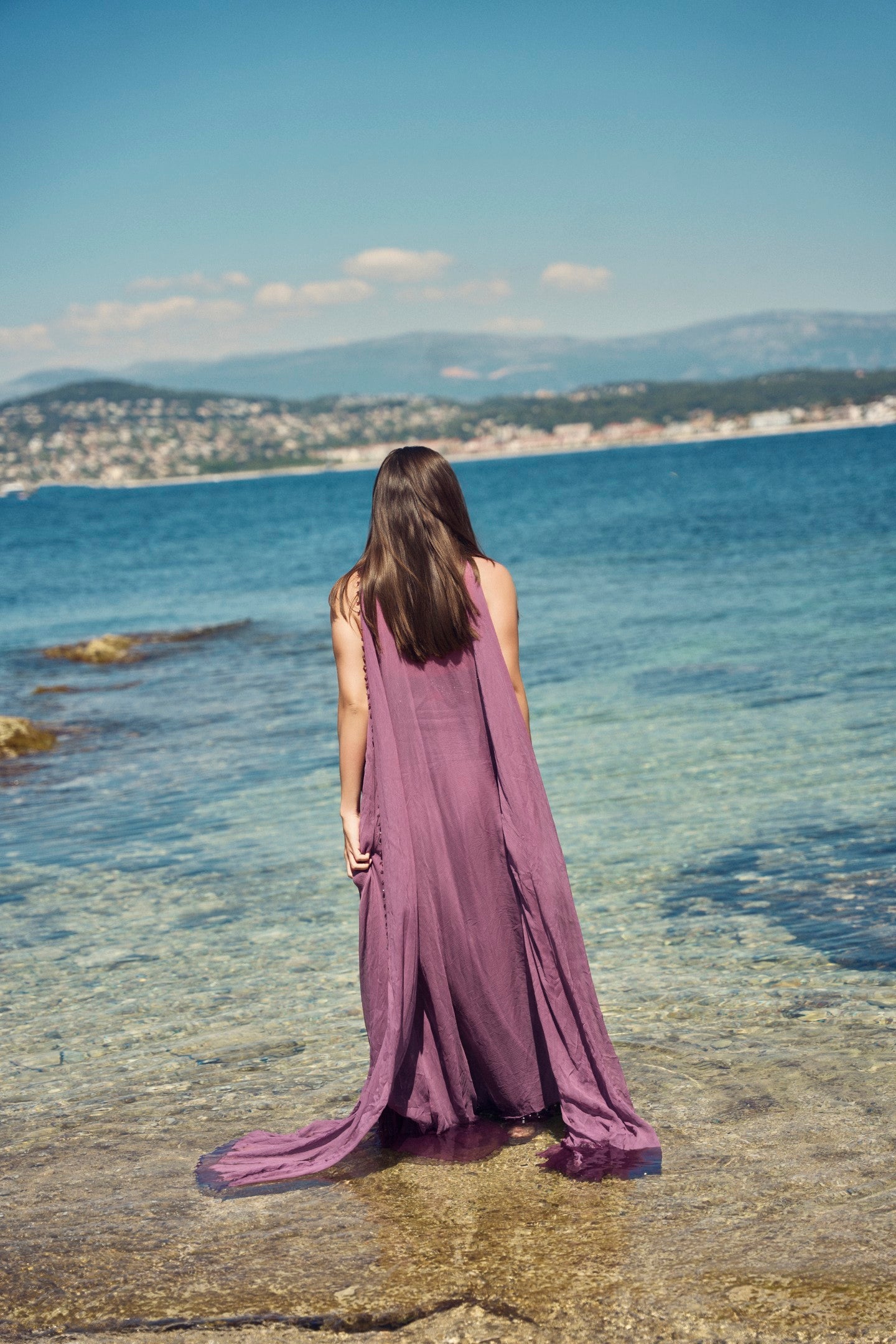 Lilac Satin Skirt & Blouse