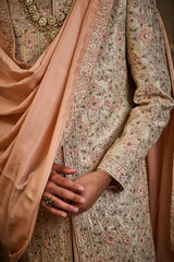 IVORY BROCADE SHERWANI SET