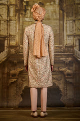 IVORY BROCADE SHERWANI SET
