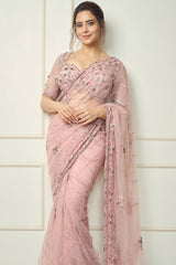 Amna Sharif In ROSE PINK SAREE