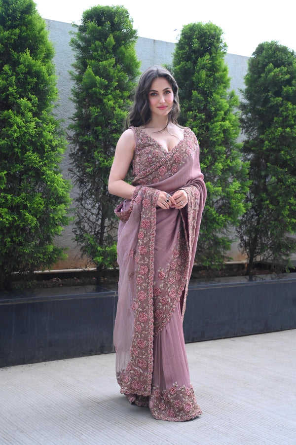 Eli AvrRam In Rose 3D Work Saree