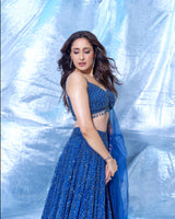 Pragya Jaiswal In Midnight Blue Lehenga Choli Set