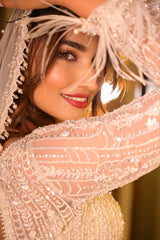 Kinjal Banushlai in Ivory Skirt With Blouse And Veil