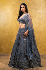 Apoorva Rampal In Charcoal Grey Tulle Lehenga