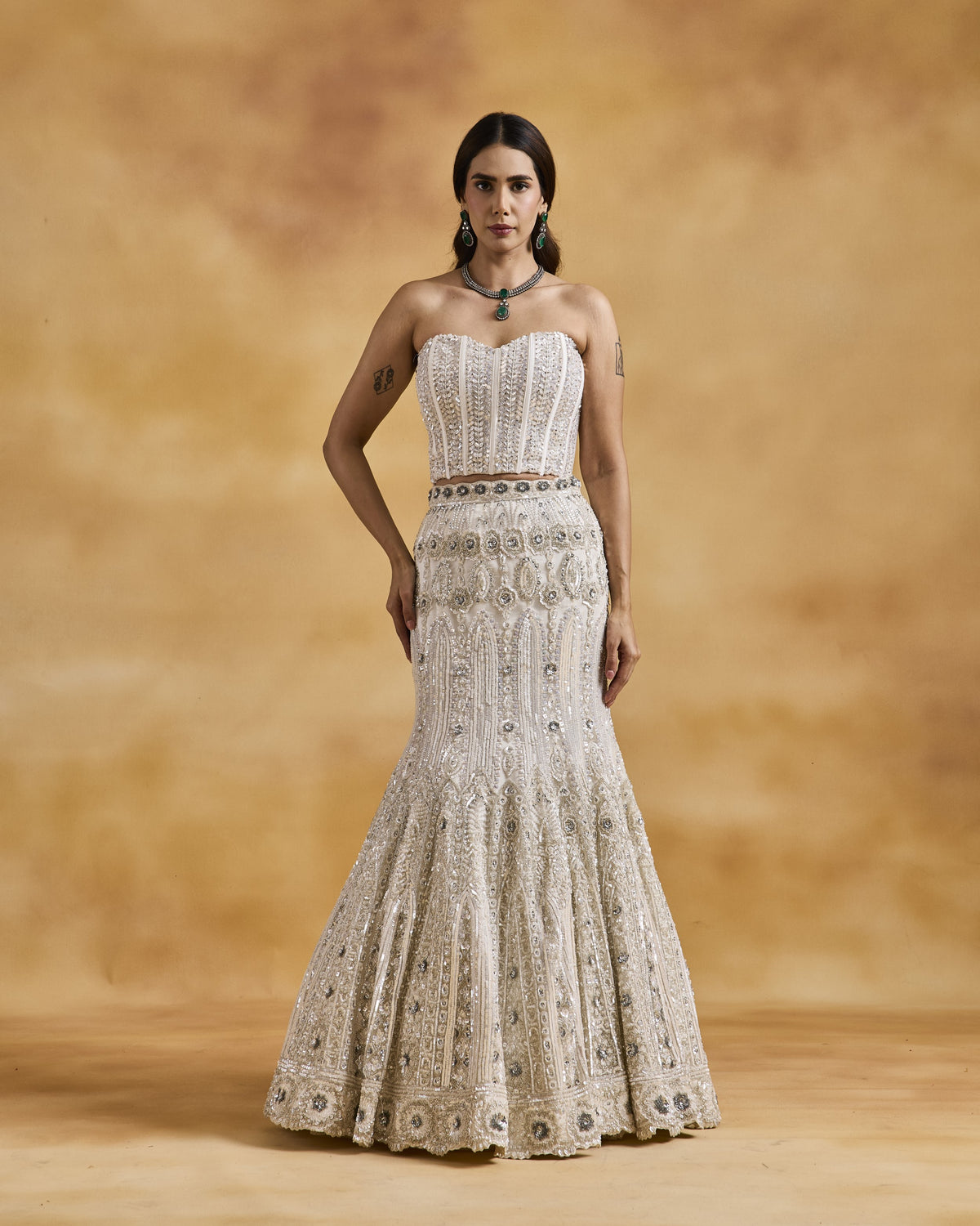 White Tulle Fishtail Set