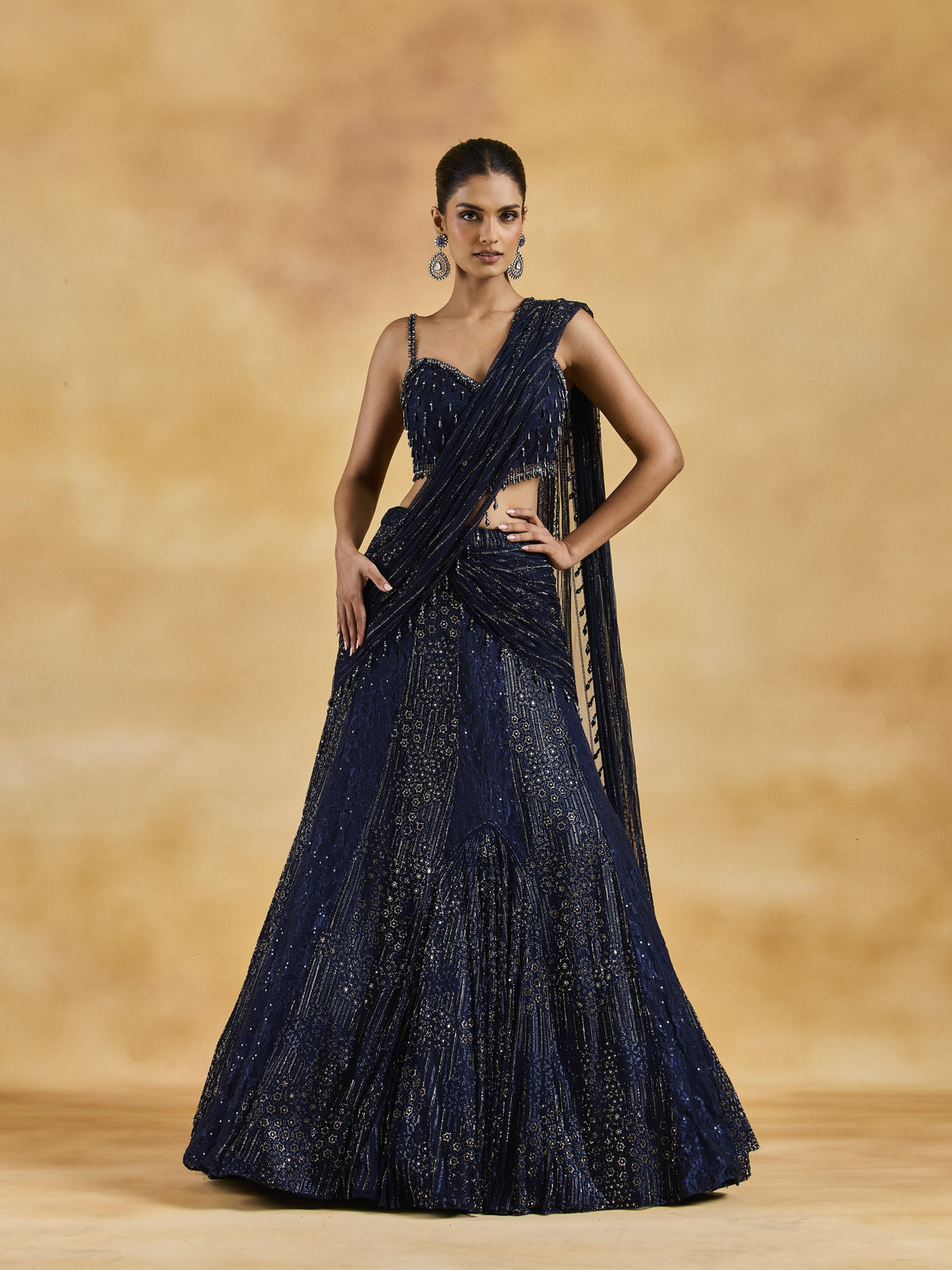 Navy Blue Lehenga Set
