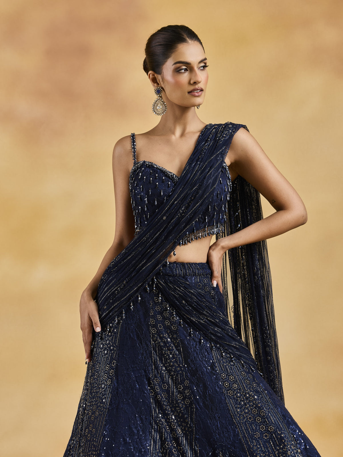 Navy Blue Lehenga Set