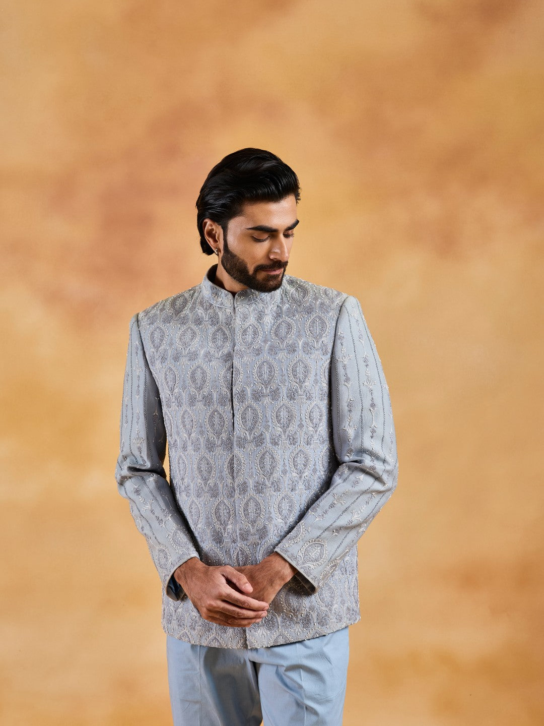 POWDER BLUE JODHPURI SUIT SET