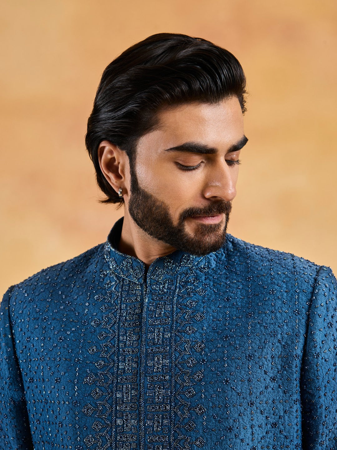 COBALT BLUE SHERWANI KURTA SALWAR SET