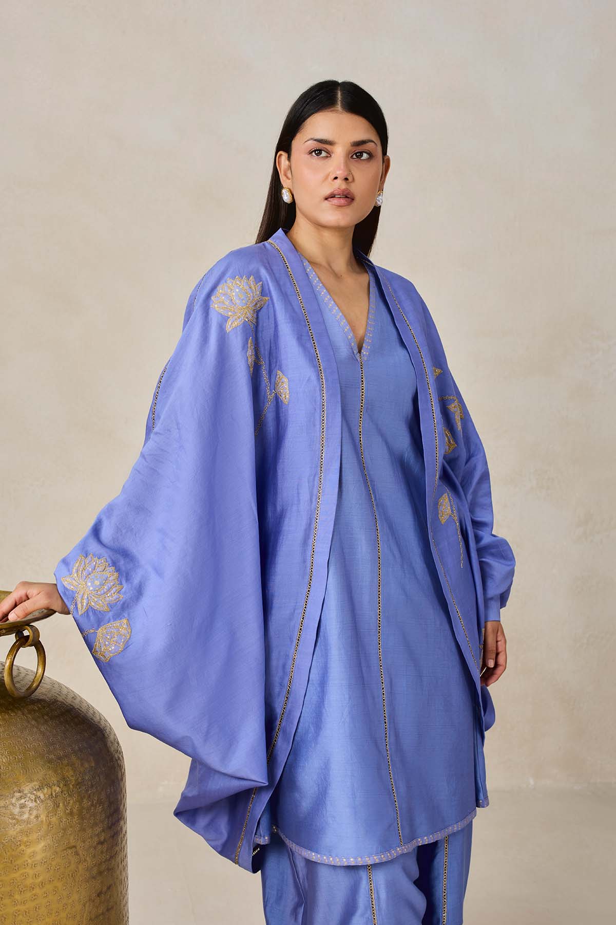Chanderi Jacket Style Kurta With Salwar Set