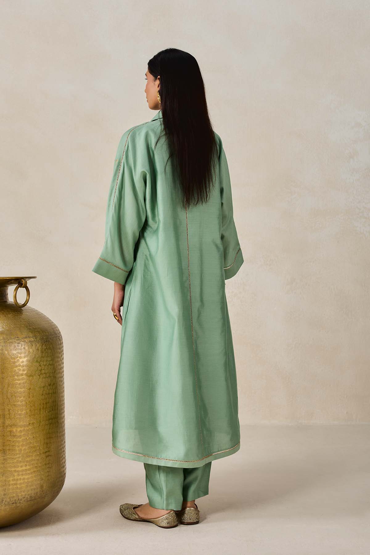 Chanderi Shirt Kurta With Salwar Set