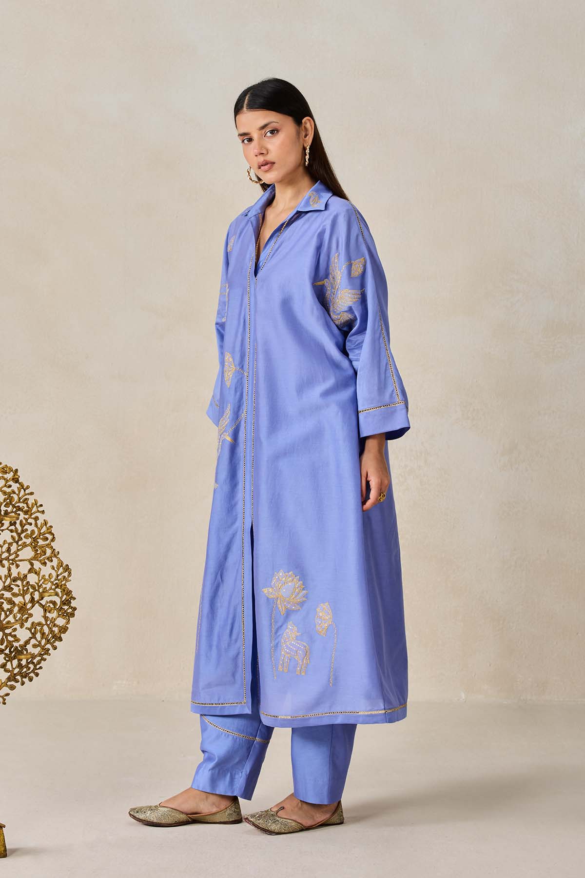 Chanderi Shirt Kurta With Salwar Set