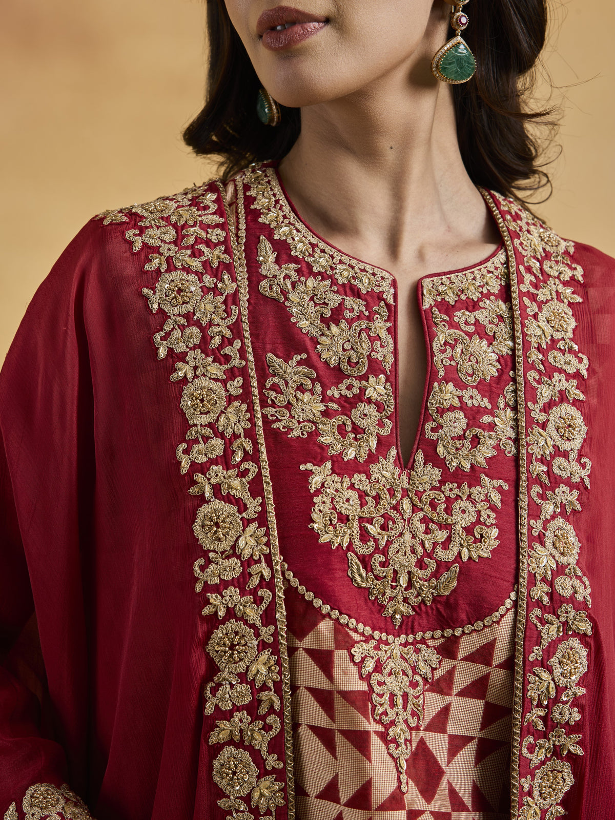 Brick Red Cape Set