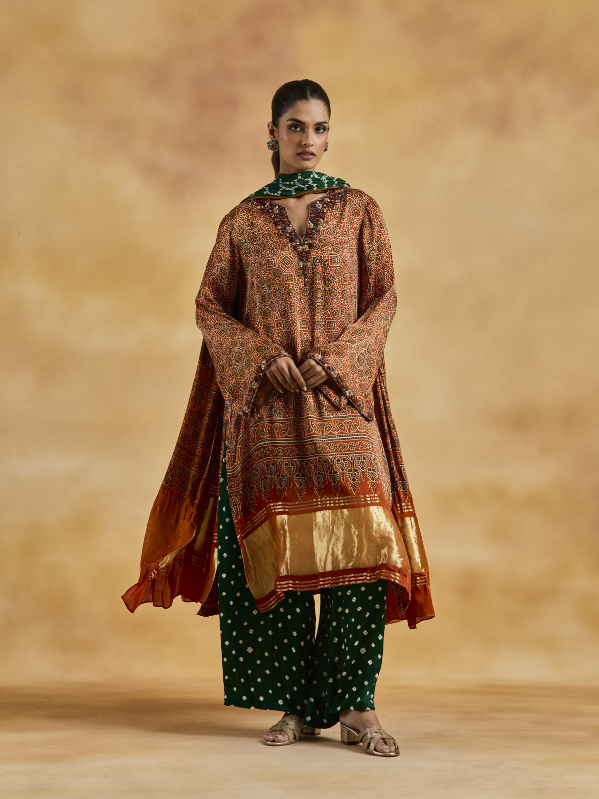 Ajrakh Bandhini Suit Set