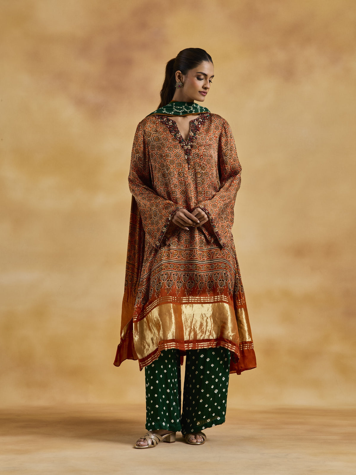 Ajrakh Bandhini Suit Set