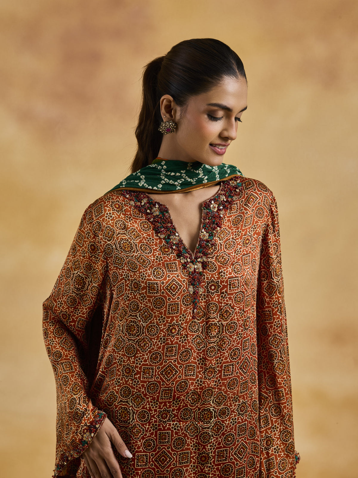 Ajrakh Bandhini Suit Set