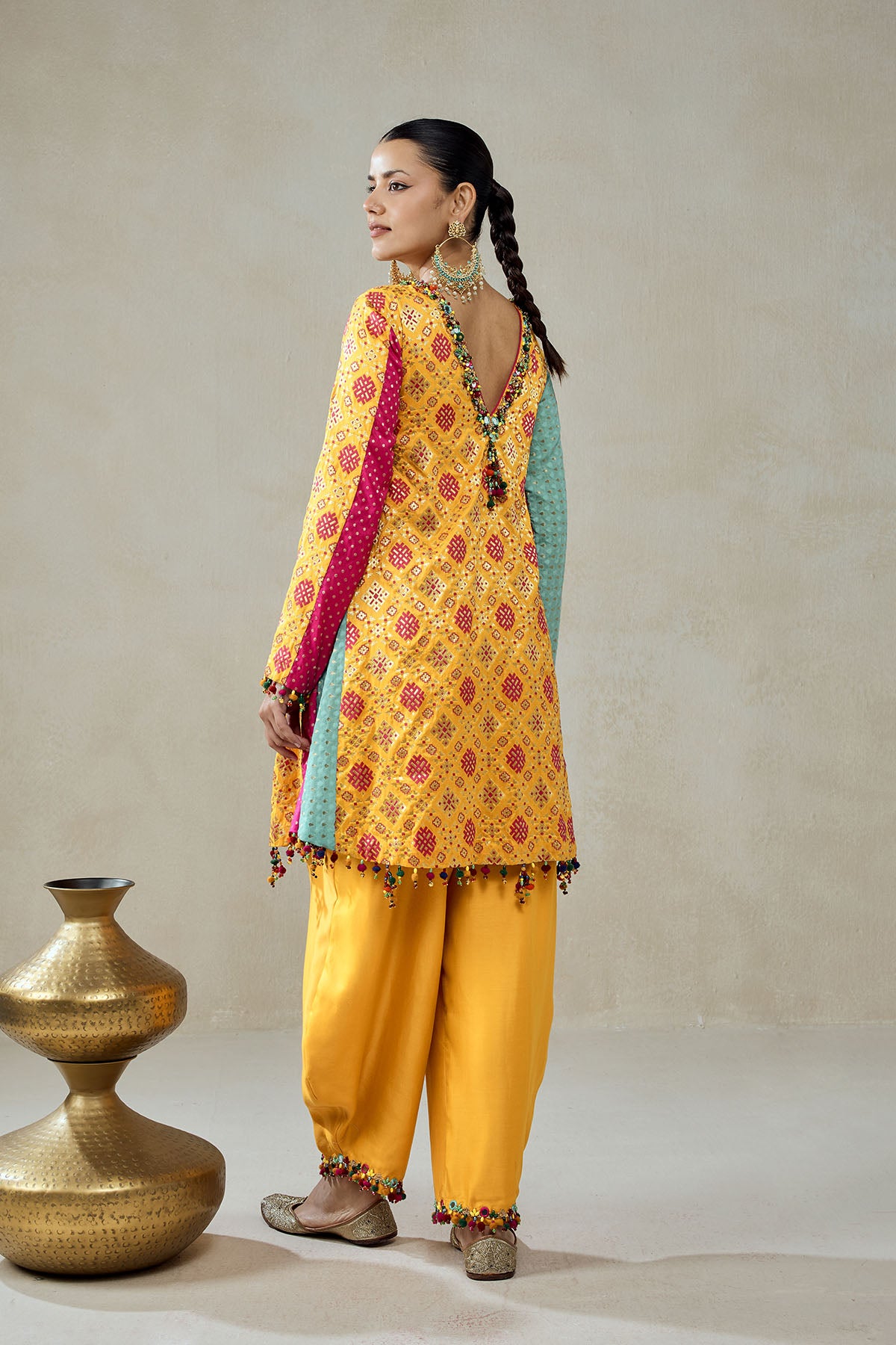 Yellow Patola Silk Suit Salwar Set