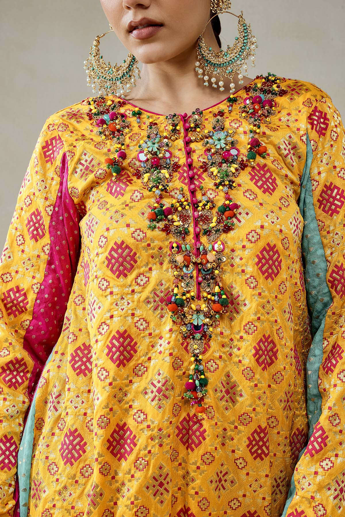 Yellow Patola Silk Suit Salwar Set