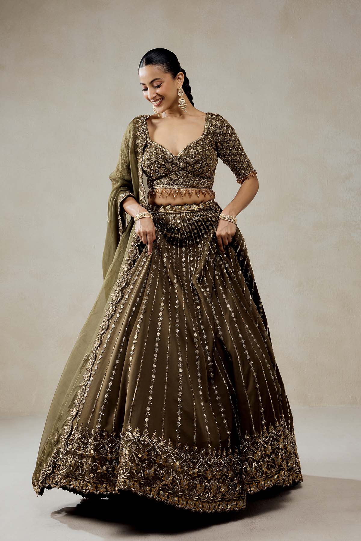 Mehendi Green Lehenga Set
