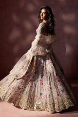 Dusty Pink Organza Lehenga Set