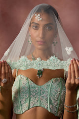 Mint Green Net Lehenga Set 