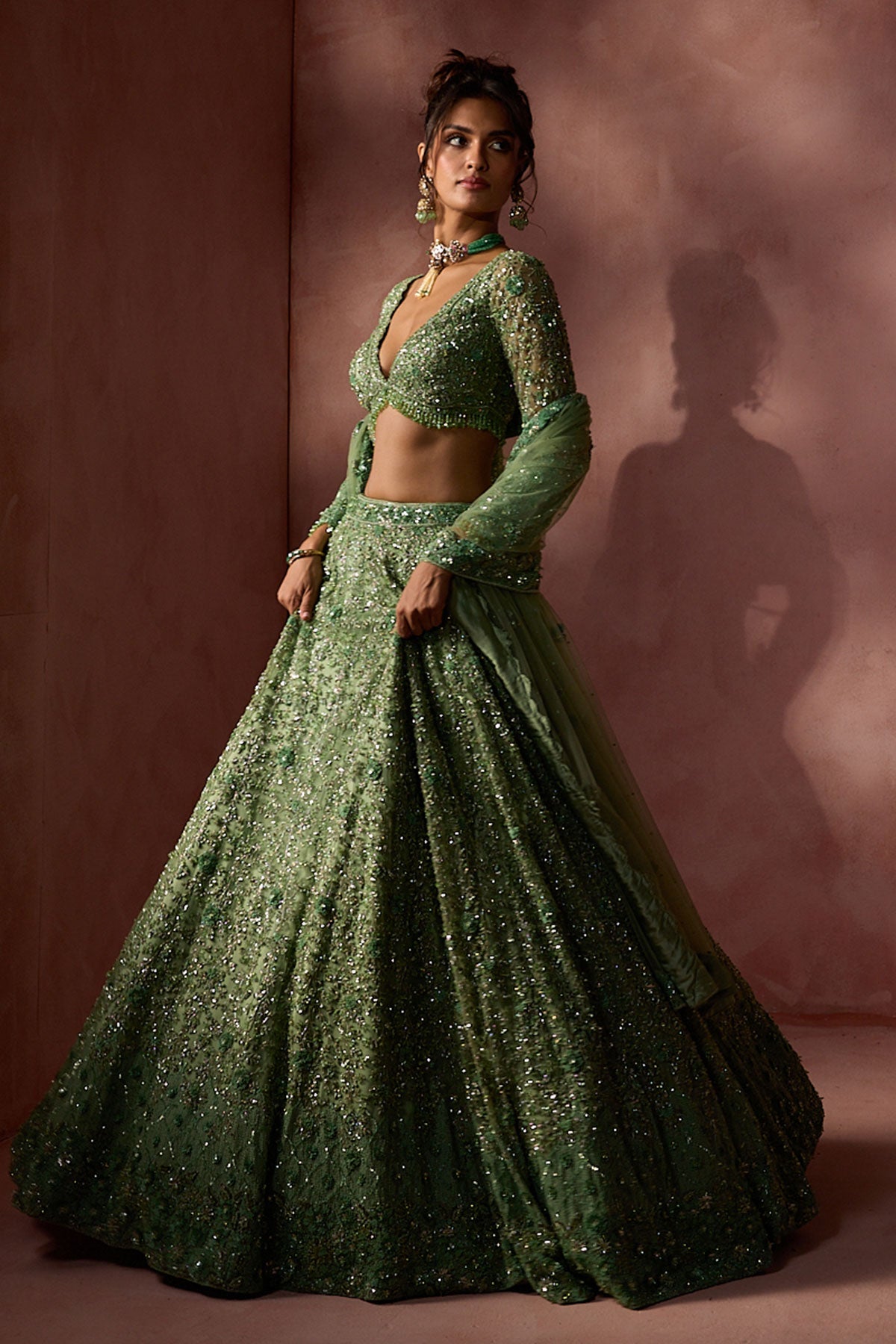 Sage Green Lehenga Set