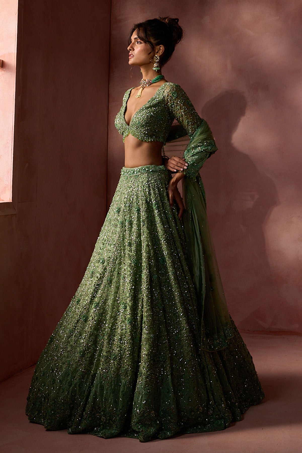 Sage Green Lehenga Set