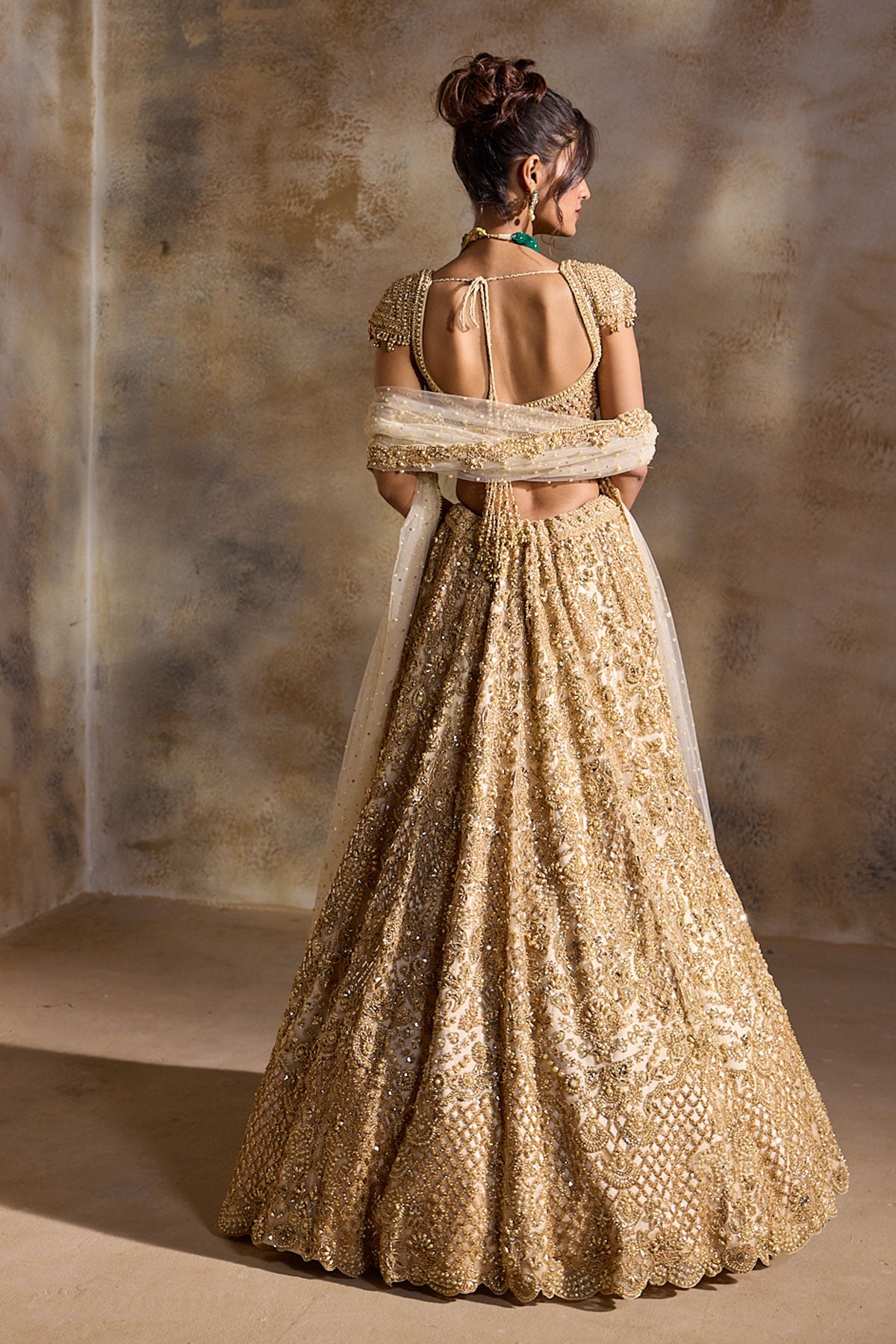 Gold Cutwork Lehenga Set