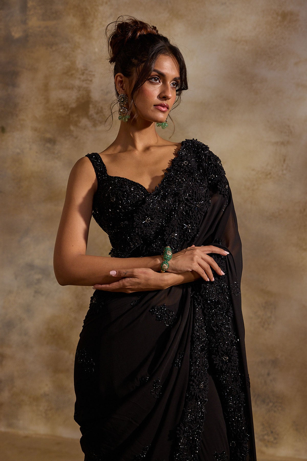 Black Georgette Saree