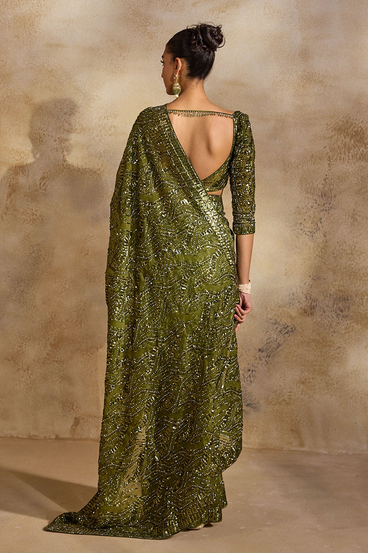 Olive Green Saree Blouse