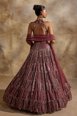 Old Rose Gown And Dupatta Set