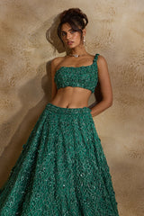 Forest Green Lehenga Choli Dupatta