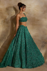 Forest Green Lehenga Choli Dupatta