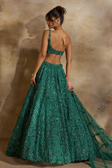 Forest Green Lehenga Choli Dupatta