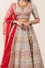 Ivory Organza Lehenga Choli Set