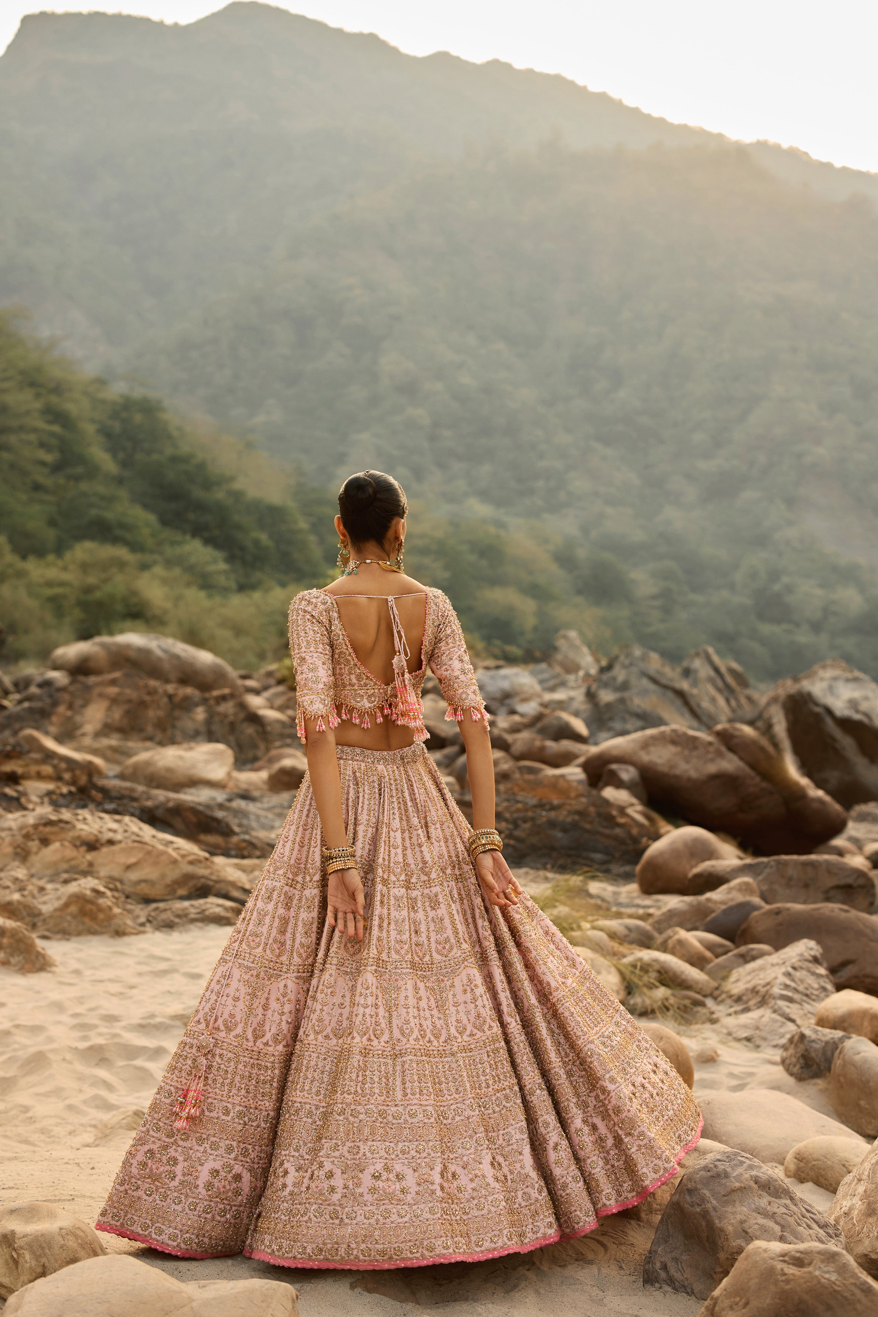 Blush Pink Vintage Lehenga