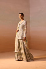 Gauahar Khan In CARDAMOM COLOUR HEAVY SHARARA SET