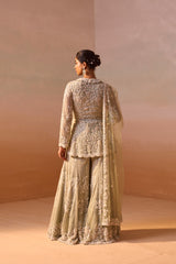 Gauahar Khan In CARDAMOM COLOUR HEAVY SHARARA SET