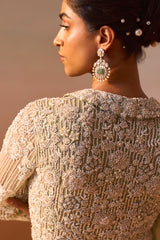 Gauahar Khan In CARDAMOM COLOUR HEAVY SHARARA SET