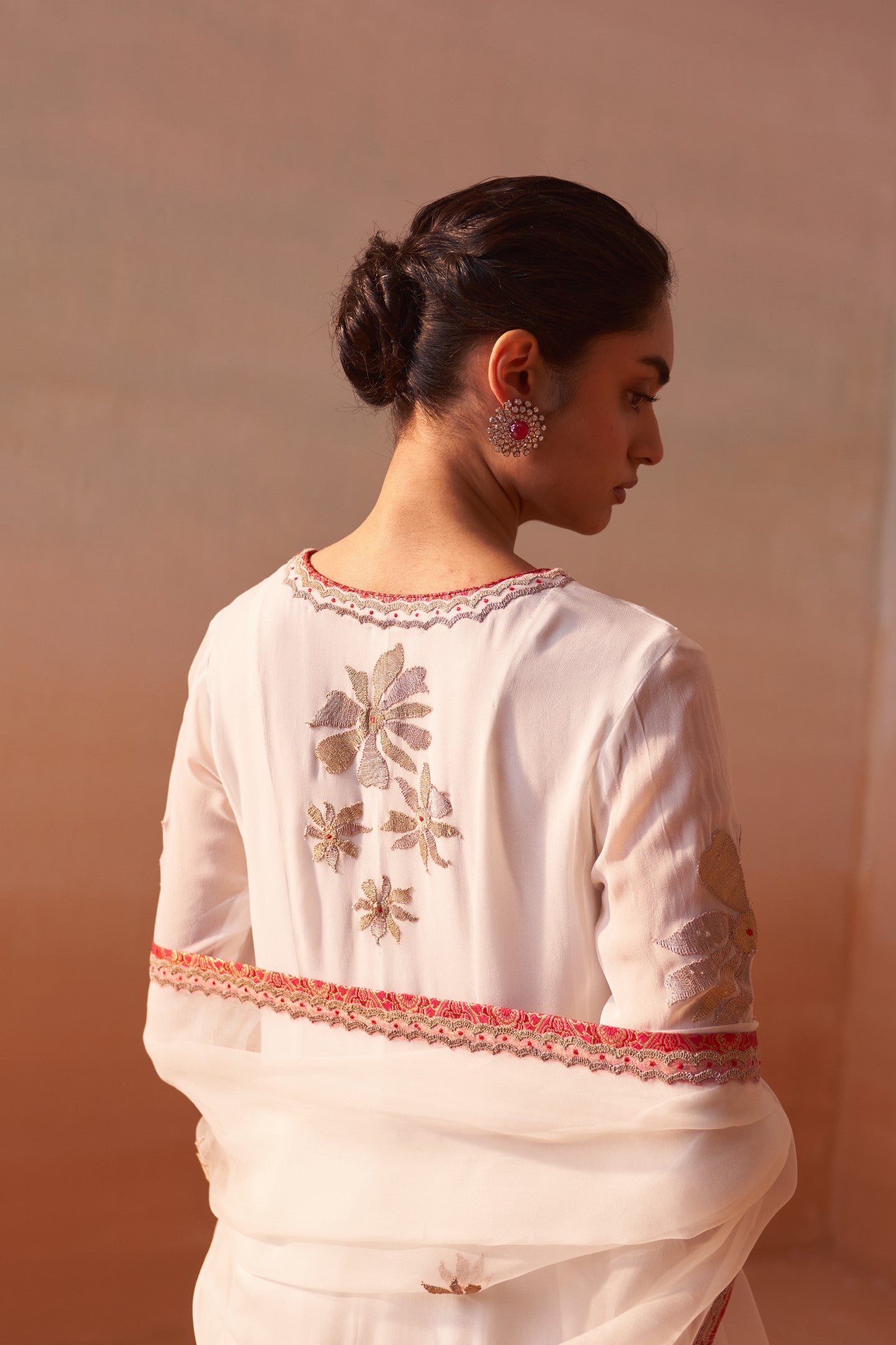 WHITE ANARKALI SET