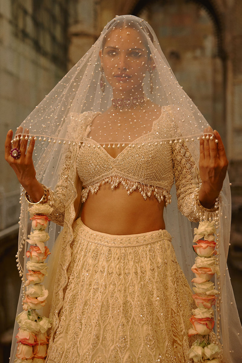 Ivory Lehenga Set