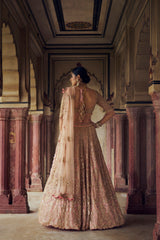 PEACH TULLE LEHENGA CHOLI AND DUPATTA