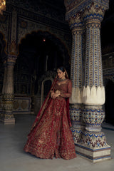 RED RAW SILK LEHENGA CHOLI DUPATTA